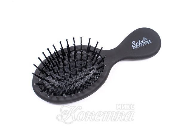 Расческа массаж. пластик Solamio 2383R  мини 14 см   soft touch  цвет черный