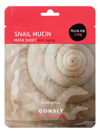 CNS Маска тканевая для лица с муцином улитки Snail Mucilom 25мл