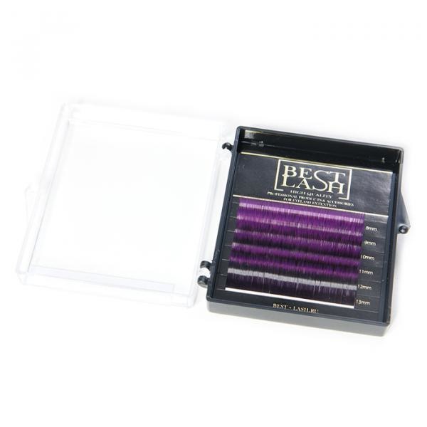 Ресницы BestLash двухтоновые purple/black С/0,10 mixes 8-13 mm, 6 линий