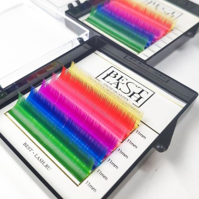 Ресницы BestLash mix colors C/0,07 длина 11mm, 6 линий